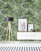 Обои Solo Liberty E202506 Винил на флизелине (1,06*10) Зеленый, Листья/Геометрия — фото 2, Обои для стен