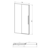 Душевая дверь Vincea Slim-N 110 VDS-4SN110CLG профиль Брашированное золото стекло прозрачное — фото 5, Раздвижные душевые двери