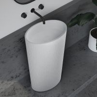 Раковина Abber Stein 50 AS2504-H Белая матовая — фото 1, Раковины напольные