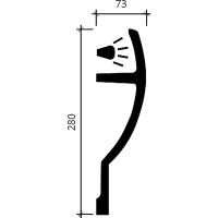 Карниз гибкий Европласт 1.50.227 2000x280x73 мм — фото 2, Карнизы