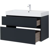 Тумба под раковину Aquanet Бруклин 100 310139 подвесная Антрацит матовый — фото 7, Тумбы под раковину