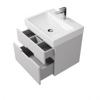 Тумба под раковину Creto Malibu 60 7-1077W подвесная Белая — фото 3, Мебель для ванной