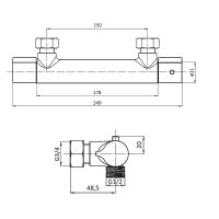 Смеситель для душа Damixa Jupiter 776000000 с термостатом Хром — фото 8, Смесители
