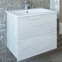 Тумба с раковиной Sanflor Чикаго 65 С16780 подвесная Дуб крафт белый — фото 1, Тумбы с раковиной