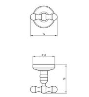 Двойной крючок Migliore Mirella 17324 Золото — фото 2, Крючки для полотенец