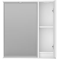 Зеркало со шкафом Brevita Balaton 75 R BAL-04075-01-П с подсветкой Белое матовое — фото 3, Мебель для ванной