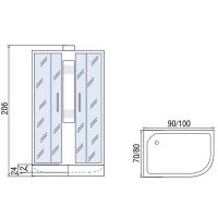 Товар: Душевая кабина Мономах Б/К 100x80x24 МЗ L 10000005773 без гидромассажа - фото 4 Душевая кабина Мономах Б/К 100x80x24 МЗ L 10000005773 без гидромассажа — фото 4, Душевые кабины