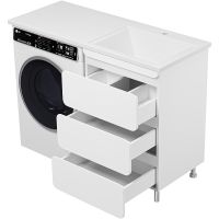 Тумба с раковиной Misty Чегет 120 R УТ000013837 Белая глянцевая — фото 3, Мебель для ванной