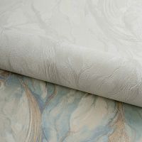 Обои Fipar Gold R 23624 Винил на флизелине (1,06*10,05) Белый/Серебряный, Мрамор/Цветы — фото 4, Обои для стен