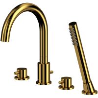 Смеситель на борт ванны Whitecross Y gold Y1232GL Золото — фото 1, Смесители