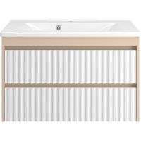 Товар: Тумба с раковиной Brevita Balaton 90 УТ000023725 подвесная Белая матовая Бежевая матовая - фото 2 Тумба с раковиной Brevita Balaton 90 УТ000023725 подвесная Белая матовая Бежевая матовая — фото 2, Мебель для ванной