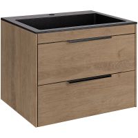 Тумба под раковину Vincea Chiara 2D 60 VMC-2C2600NO подвесная N.Oak — фото 5, Тумбы под раковину