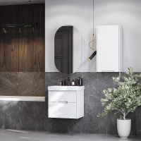 Товар: Подвесной шкаф Aquaton Оливия 35 R 1A254703OL01R Белый матовый - фото 3 Подвесной шкаф Aquaton Оливия 35 R 1A254703OL01R Белый матовый — фото 3, Мебель для ванной