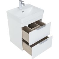 Тумба с раковиной Aquanet Ирис new 50 подвесная Белый глянец арт-312422 — фото 3, Тумбы с раковиной