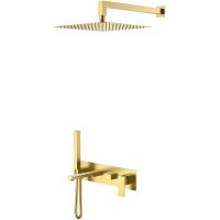 Душевая система Boheme Qubic 474-MG Золото матовое — фото 1, Душевое оборудование. Душевая программа