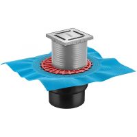 Душевой трап Berges Zentrum Norma 150x150 090463 с решеткой Хром матовый — фото 1, Трапы для душа