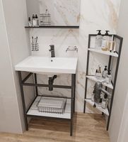 Товар: Шкаф пенал DIWO Смоленск С14144 угловой Черный муар Северное дерево - фото 5 Шкаф пенал DIWO Смоленск С14144 угловой Черный муар Северное дерево — фото 5, Мебель для ванной