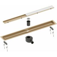 Душевой лоток Timo Drain System 100 DS230210/17 с решеткой Золото матовое / под плитку — фото 1, Душевые лотки