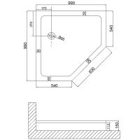 Акриловый поддон для душа Niagara Nova 100x100 NG-100-100D RUS Белый — фото 2, Акриловые душевые поддоны