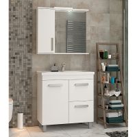 Тумба под раковину Vigo Nova 70 tn.NOV.MIR.70.1D.2Y Белая — фото 3, Тумбы под раковину