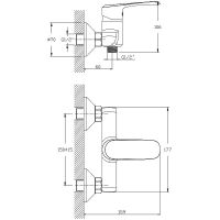 Смеситель для душа Koller Pool Aqua AQ0400 Хром — фото 2, Смесители