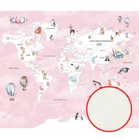 Фреска детская Ortograf Для самых маленьких 33706 Фактура флок FLK Флизелин (3,2*2,7) Розовый, Карты — фото 1, Фрески