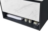 Тумба с раковиной Orans BC-0903 60 903600 подвесная Dark grey White marble — фото 4, Тумбы с раковиной