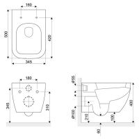 Товар: Унитаз Excellent Ness CENL.3509.500.WH подвесной с сиденьем Микролифт - фото 8 Унитаз Excellent Ness CENL.3509.500.WH подвесной с сиденьем Микролифт — фото 8, Унитазы