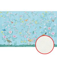 Фреска Ortograf Flora 31272 Фактура флок FLK Флизелин (4,3*2,7) Голубой/Разноцветный, Птицы/Цветы — фото 1, Фрески