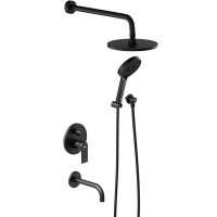 Душевая система Damixa Apollo 947510300 Черная матовая — фото 1, Душевое оборудование. Душевая программа