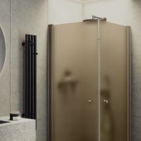 Душевой уголок Maybah Glass MGY-1298-2 800x800x1980 на монопетлях Бронза стекло бронзовое матовое — фото 2, Душевые уголки