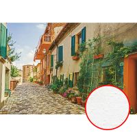 Фреска Ortograf Городской пейзаж 5119 Фактура бархат FX Флизелин (3*2) Бежевый/Оранжевый/Зеленый, Город/Цветы — фото 1, Фрески