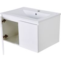 Тумба с раковиной Orange Квадро 60 KV-60TUW+Ra подвесная Белый глянец — фото 3, Тумбы с раковиной