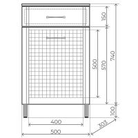 Комод Style Line Эко Стандарт ТН 50 с бельевой корзиной Белый глянцевый арт-АА00-000042 — фото 5, Комоды и тумбы для ванной комнаты