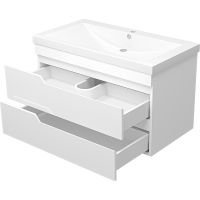 Тумба с раковиной Misty Софт 90 УТ000015048 подвесная Белая глянцевая — фото 3, Тумбы с раковиной