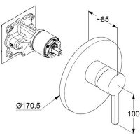 Смеситель для душа Kludi Nova Fonte Puristic 206553915 Черный матовый — фото 2, Смеситель для душа