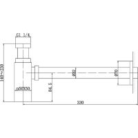 Сифон для раковины Abber AF0031B Черный матовый — фото 2, Сифоны для раковины