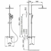 Душевая система Vincea Next VSFS-1N1TBG с термостатом Брашированное золото — фото 10, Душевое оборудование. Душевая программа