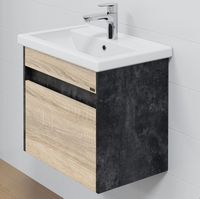 Тумба под раковину СанТа Мира 60 700354 подвесная Янтарное дерево — фото 2, Тумбы под раковину