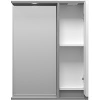 Товар: Зеркало со шкафом Brevita Balaton 65 R BAL-04065-01-01П с подсветкой Белое матовое Серое матовое - фото 3 Зеркало со шкафом Brevita Balaton 65 R BAL-04065-01-01П с подсветкой Белое матовое Серое матовое — фото 3, Мебель для ванной