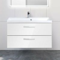 Тумба под раковину BelBagno Aurora 90 AURORA-900-2C-SO-BL подвесная Bianco Lucido — фото 5, Тумбы под раковину