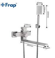 Смеситель для ванны Frap H802 F22802 универсальный Нержавеющая сталь — фото 12, Смеситель для ванны