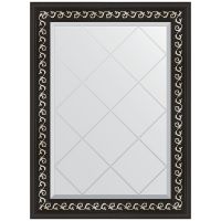 Зеркало Evoform Exclusive-G 87х65 BY 4096 с гравировкой в багетной раме - Черный ардеко 81 мм — фото 1, Мебель для ванной