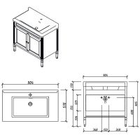 Тумба под раковину Caprigo Albion Promo 90 33319UV-011.VOT.00.20 Бежевая матовая — фото 5, Мебель для ванной