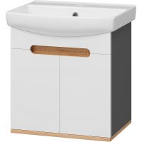 Тумба с раковиной Misty Сканди 50 УТ000023182 подвесная Белый Дуб крафт золотой Антрацит — фото 1, Мебель для ванной