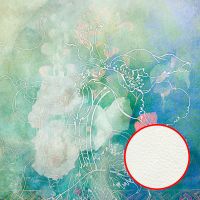 Фреска Ortograf Цветы 7053 Фактура флок FLK Флизелин (2,7*2,7) Голубой/Зеленый, Цветы/Живопись — фото 1, Фрески