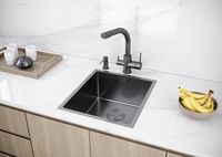 Кухонная мойка Paulmark Next 38 Uni PM213844-GM Вороненая сталь — фото 3, Кухонные мойки