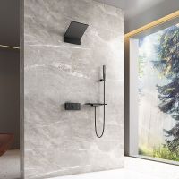 Смеситель для ванны Vincea Futura VSFW-2F110TMB с термостатом Черный матовый — фото 4, Смеситель для ванны