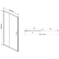 Душевая дверь Vincea Garda 130 VDS-1G130CLG профиль Брашированное золото стекло прозрачное — фото 6, Раздвижные душевые двери