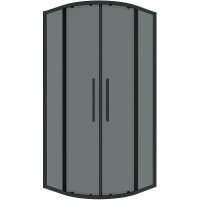 Душевой уголок Grossman Cosmo 90х90 301.K33.02.9090.21.10 профиль Черный матовый стекло тонированное — фото 9, Душевые уголки четверть круга